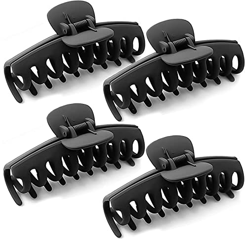 FCLEIH - Mollette per capelli grandi, 11 cm, antiscivolo, per capelli spessi/sottili, con forte tenuta, colore nero