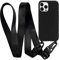 MyGadget Lanyard Case for iPhone 13 Pro - Silicone Protection & Crossbody Lanyard - Cover w | Necklace Black