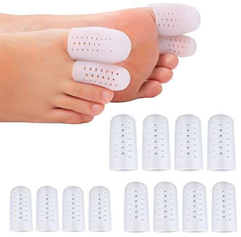 12PCS Gel Zehenkappen, Atmungsaktive Zehenschutz,für Blasen, Hühneraugen, Hammerzehen, Schmerzlinderung durch Reibung und mehr,-Unisex, Silikon Big Toe Protector