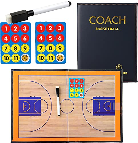 RoseFlower Taktikboard Basketball - Magnettafel Basketball Coaching Board -Faltbare Strategie-Lehr-Zwischenablage, Profi Taktikmappe Strategiebrett für die Schulung und Spielanalyse #1