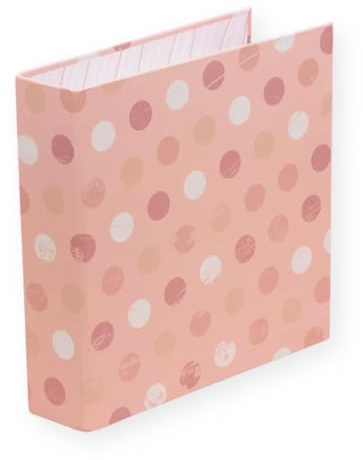 Craftelier - Gepunktetes liniertes Kartonalbum 15,2 x 20,3 cm – 2-Ring-System – harte und stabile Deckel | 22,5 x 23 cm
