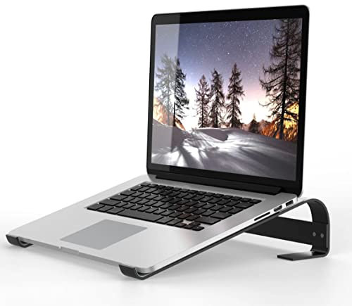 Orco Foldable Ergonomic Laptop Riser - Aluminum Holder for 10-15.6” Laptops - MacBook Pro/Air, HP, Asus, Lenovo, Sony, Dell - Black