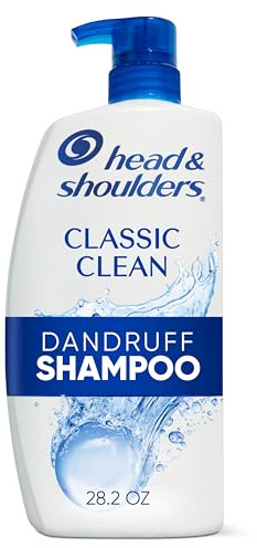 Head & Shoulders Anti-Dandruff Shampoo with 1% Pyrithione Zinc, Classic Clean, Fresh Scent, Daily Use, Moisturizing, Flake Control, Color-Safe, Safe for All Hair Types - Dry, Itchy Scalp, 28.2 Fl Oz