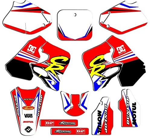ENARUI Adesivi Grafiche per Honda CR 125 1993 1994 e CR 250 1992 1993 1994 e Numero Gratuito Personalizzato