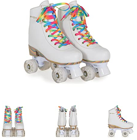 Byox Rollschuhe Donna weiß, PU-Rollen mit Glitzer, ABEC-5 Lager, versch. Größen, Größen:Gr. 35-38