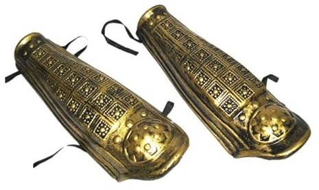 PARTY DISCOUNT Rüstung Beinschützer Römer, Gold, 15,5 x 7 x 42 cm