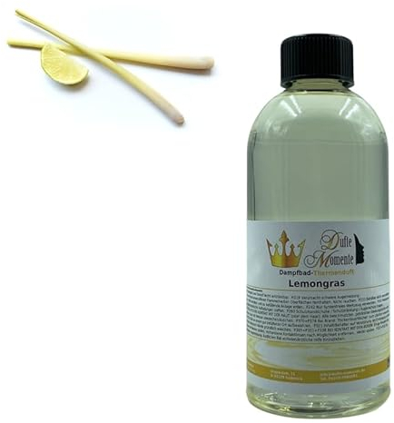 Dufte Momente | Dampfbad Duft Konzentrat Lemongras 500ml | naturreine und natürliche ätherische Öle | für alle gängigen Dampfduschen, Verdampferanlagen, … geeignet | vegan und ohne Tierversuche