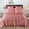 Lanqinglv Luxe Housse de Couette Satin 240 x 260 cm Rose avec 2 Taies d'oreiller 65x65cm Unie Parure de Lit Adulte Ado 2 Personnes Linge de Lit Satin de Soie Soyeux Brillante avec Fermeture Éclair