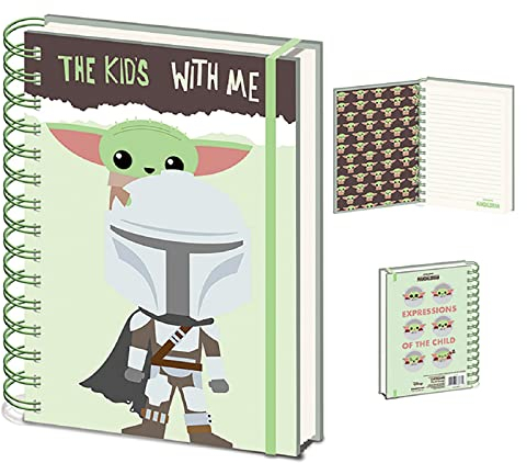Pyramid Europe Star Wars Notizbuch (The Mandalorian 'The Kid's With Me' Design) drahtgebundenes Notizbuch und Journal A5, Star Wars Geschenke für Männer, Frauen und Kinder - Offizielles Lizenzprodukt