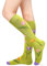 Benefeet Damen-Kniestrümpfe, gestreift, kariert, hohe Kniestrümpfe, Baumwolle, lange Sportsocken, Lebendige Tulpen, Olivgrün, Einheitsgröße