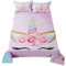ADASMILE A & S 4-teiliges Einhorn-Spannbetttuch für Kinder und Mädchen, Queen-Size-Größe, rosa Blumen-Bettwäsche-Set mit Kissenbezügen, Tierbett-Sets, weiche Mikrofaser, Ganzjahresdekoration
