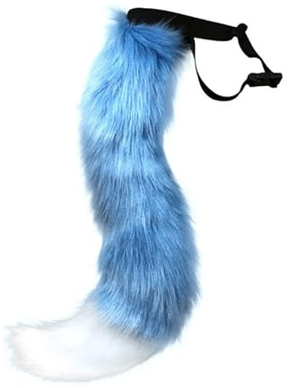 Furry Tail Cosplay Kostüme Kunstpelz Langer Fuchsschwanz superweiches Flauschiges Fuchsschwanz Kostüm für Teenager Erwachsene Halloween Rollenspiel Party