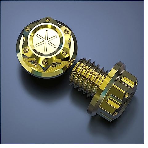 SFALCI Motorradschrauben 1 Paar Motorrad M10 * 1,25 CNC Spiegel Loch Stecker Spiegel Schrauben Kappen Abdeckung Schrauben Universal Verschluss Clips Schrauben(3)