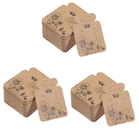TEHAUX 300 Sheets earring packaging card hoop earring cards earring cards for jewelry earring display cards jewelry packaging hanging earring cards kraft paper make card punch hole