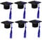 6 Pcs Mini Graduation Cap Wine Bottle Decor, Bottle Toppers with Tassels Decorative Fun and Cute Party Decoration for Graduation, Bars, Clubs, Restaurants