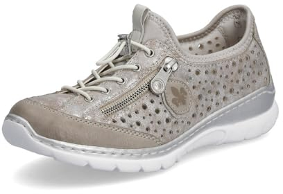 Rieker Damen Low-Top Sneaker L32P6, Frauen Halbschuhe,Laufschuhe,straßenschuhe,Strassenschuhe,Sportschuhe,Freizeitschuhe,metallic (90),37 EU / 4 UK