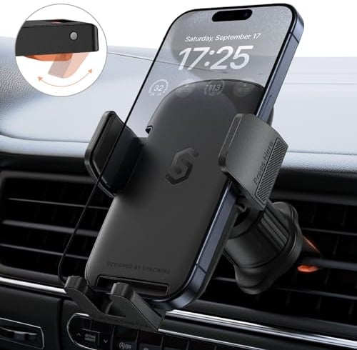 SYNCWIRE Handyhalterung Auto[Upgraded Stabilere Version] Handyhalterung Auto Lüftung Autohalterung Handy mit EIN-Knopf-Release 360° Drehbar KFZ Handy Halterung für iPhone, Galaxy,Pixel,