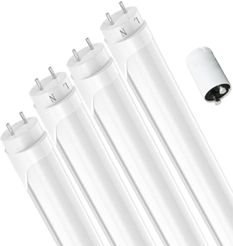 JESLED T8 G13 LED-Röhre 120cm Flimmerfrei – 18W 2970 Lumen (165lm/W) Neutralweiß 4000K, Bürolampe mit Starter – 4er-Set Leuchtstoffröhren-Tube