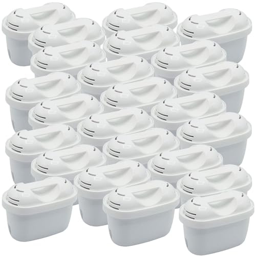 Rosenstein & Söhne Tisch-Wasserfilter: 24er-Set Filterkartuschen für Brita Maxtra & kompatible Systeme, oval (Wasserkartuschen Wasserfilter, Patronen, Brita, Baby)