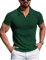 AIYINO Mens Designer Lacoste Polo T Shirts Summer Casual Short Sleeve Tshirt V Neck Golf Slim Muscle Polo Shirts for Men Adult Dark Green 2XL