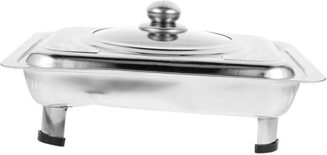 PRETYZOOM 1pieza Bandeja De Acero Inoxidable Para Alimentos Plato De Servicio Diseño De Esquinas Redondeadas Para Frutas y Snacks Cocina y Eventos