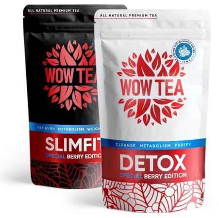 WOW TEA 2-Schritt 42-Tage Biofit Berry: Detox & SlimFit Tee für Körperreinigung & Gewichtsmanagement