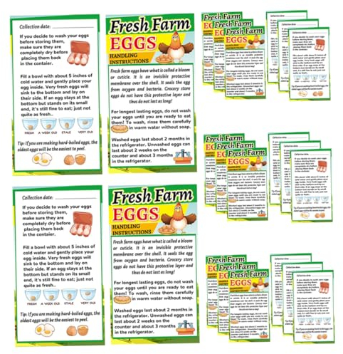 TOPPERFUN 250 Stück Anleitungskarten Für Frische Eier Anleitungen Für Eier Vom Bauernhof Anleitungen Für Frische Eier Vom Bauernhof Karten Für Hühnereier Karten Für Hühnereier