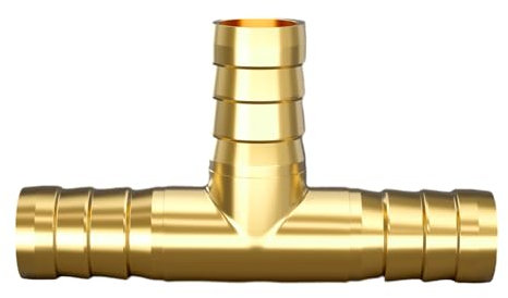 Atisite 19mm 3-Wege Messing Schlauchverbinder, T-Stück Schlauchtülle, T-förmige Fittings für Luft, Gas, Wasser, Kraftstoff (1 Stück)