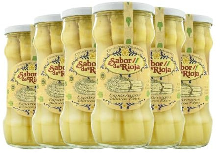 Spargel weiß extra dick Sabor de Rioja 6/8 Stück 540 g Box mit 6 Gläsern