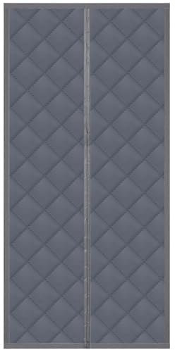 Magnetischer, wärmeisolierter Türvorhang für Klimaanlage, Zimmer, Küche, Schlafzimmer, Hintertür, hält Kälte, Zugluft fern, hält im Winter warm (grau, 95 x 210 cm)