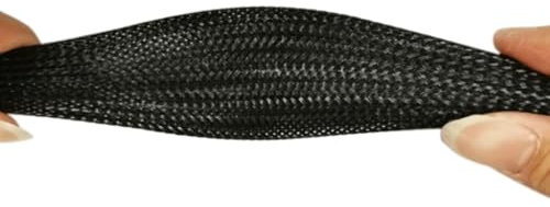 LEFTART 1 Meter Black PET Insulated Braid Sleeving Wire Cable, for Protection Expandable Cable Sleeve Wire Gland(40mm)