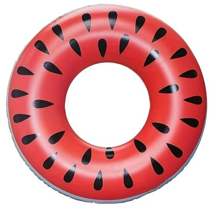 MUNSKT Schwimmreifen für Erwachsene, Schwimmring Donut Aufblasbarer Schwimmring, Sommer Wasser Spielzeuge Schwimm Pool Ring (Wassermelon)