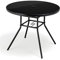 COSTWAY Mesa Terraza Exterior Redonda, 86x71 cm, Mesa Jardin de Vidrio Templado, Agujero para Sombrilla de 3,5 cm, Estructura Metálica, Mesa de Comedor Jardin Terraza Balcon Exterior