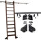 Escalera Rodante para Biblioteca, con De Riel Deslizante, Kit De Hardware De Acero Negro, para Librerías, Almacenes, Estanterías (6.6ft/200cm Track Kit)