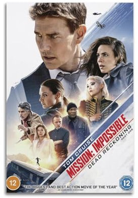 owengo Poster Mission Impossible – Dead Reckoning, moderne ästhetische Wandkunst, klassisches Filmposter auf Leinwand, für Schlafzimmer, Wohnzimmer, Dekoration, 30 x 45 cm, ungerahmter Stil