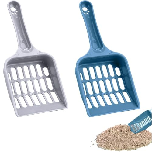 2 Pack Cat Litter Scoop Set, Plastic Cat Litter Sifter Shovel