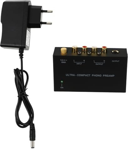Preamplificador de Tocadiscos Negro Enchufe EU y DC 12v