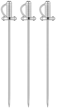 MKEMQXBEP Palitos de Fruta en Forma de Espada, Palillos de cóctel de Acero Inoxidable, Herramientas de Barra, palitos for Remover Bebidas(3pcs)