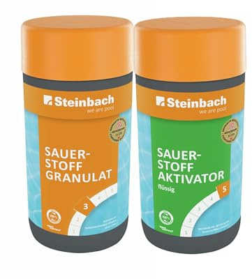 Steinbach | Wasserpflege Sauerstoff Starter Set I Pool Starterset für Einsteiger I Sauerstoffgranulat & Sauerstoffaktivator | Pool-Zubehör-Set ideal für Erstdosierung