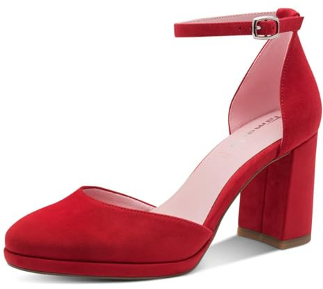 Tamaris Damen Pumps Textil, rot, 40 EU