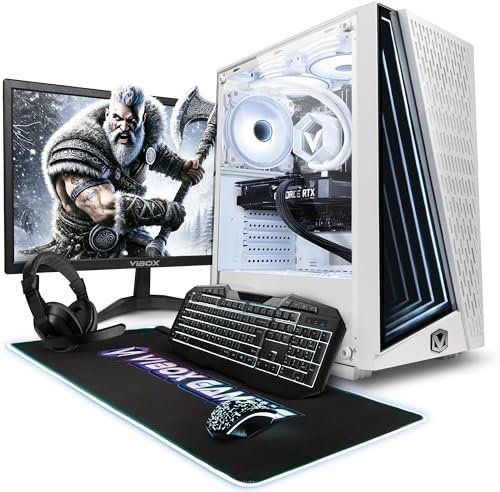 VIBOX VIII-548 PC Gamer Complet • 23 Écran • Intel Core i9 12900KF 5,2 GHz • Nvidia RTX 5060 8 Go • 16 Go RAM • 1 to NVMe M.2 SSD • Windows 11 • WiFi