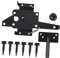 Operitacx Heavy Duty Gate Hinge Latch Post Mount Lock for Wooden Fence Privacy Gates Fences and Shed Doors Durable Finish with Extra Mounting Screws
