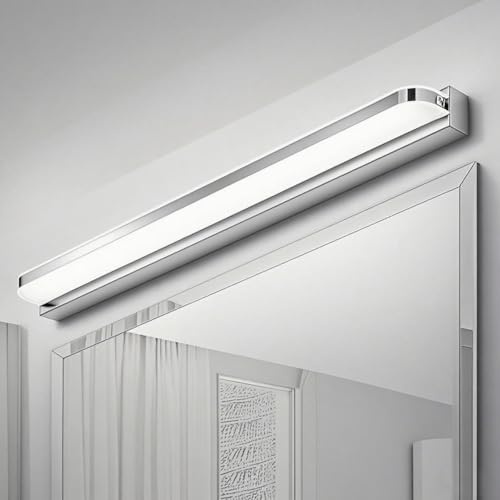 Gouzloyed LED Spiegelleuchte Bad 9W Badezimmer Spiegelschrank 42cm Badlampe Wand 230V Spiegelleuchten 6000K Kaltweiß Badspiegel Mit Beleuchtung IP44 Wasserdicht Badezimmer Lampe (Kaltweiß)