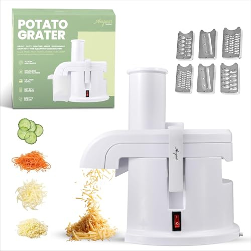 Angaar Electric Potato Grater – Heavy-Duty 4-in-1 Cheese & Vegetable Grater, 400W–1000W Motor, Stainless Steel Blades