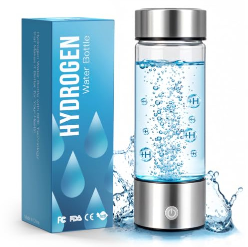 Générateur de bouteille d'eau à hydrogène, 2200PPB en 3 minutes, ioniseur portable rechargeable avec technologie SPE/PEM, bouteille de 420 ml pour la maison, le bureau, les voyages, la gym, le fitness