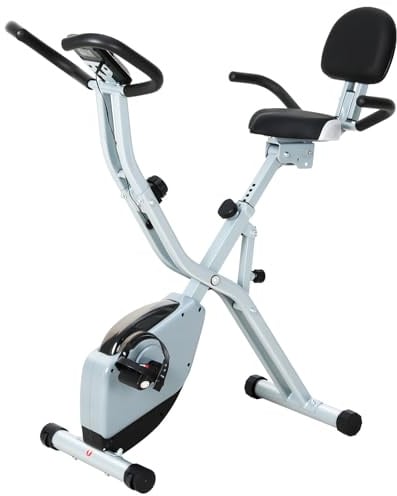 ISE Heimtrainer Fahrrad Klappbar Hometrainer mit Bequemem Sitzkissen | Fahrrad Klappbar Extra Leise mit Bequemem Sitzkissen I Ergometer -Heimtrainer, Fitnessbikes, Indoor Bike, Trimmrad Heimtraine