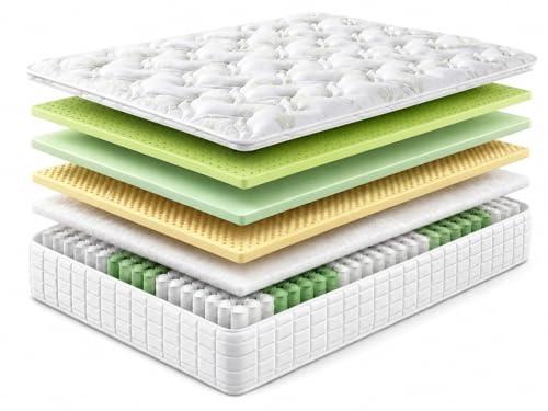 Ertex Matratze Premium 32 cm, Taschenfederkernmatratze, 7-Zonen Ergonomisch, Atmungsaktiv, Hypoallergen & Antibakteriell Verschiedene Größen, Stabiler Liegekomfort (140 x 200 c, Hart)