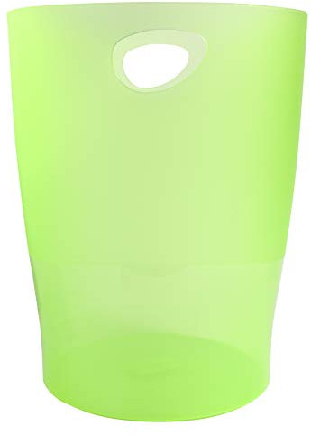 Exacompta 45397D ECOBIN 8er Pack Papierkorb 15 Liter mit Griffen. Eleganter und robuster Papierkorb und Mülleimer im modernen Design apfelgrün