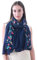 Lina & Lily Damen Schal mit Blumen Bestickt in Verschiedenen Farben (Marine Blau)