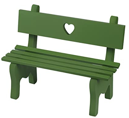 VOSAREA Miniature Banc de Jardin en Bois Petit Meuble pour Maison de PoupéE 16.5x12.5cm Minuscule Chaise Verte Micro Paysage Jardin de FéEs Décoration Extérieure